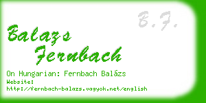 balazs fernbach business card
